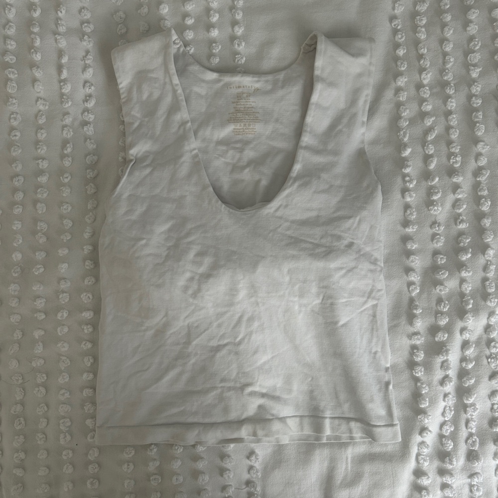 Free People White Sleeveless Top